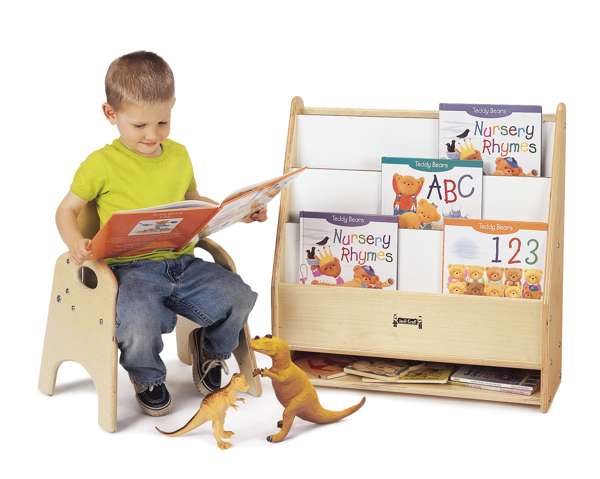 Mini bibliothèque préscolaire avec arrière en tableau blanc