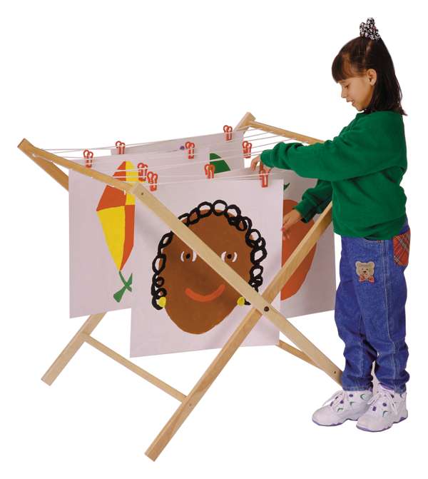 Foldable art drying rack made of maple wood