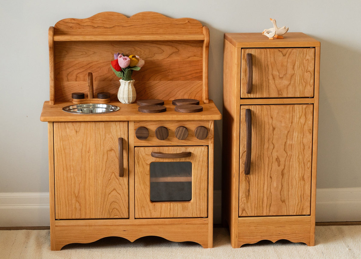 Cuisinette en bois massif de merisier pour jeu symbolique – photo 18