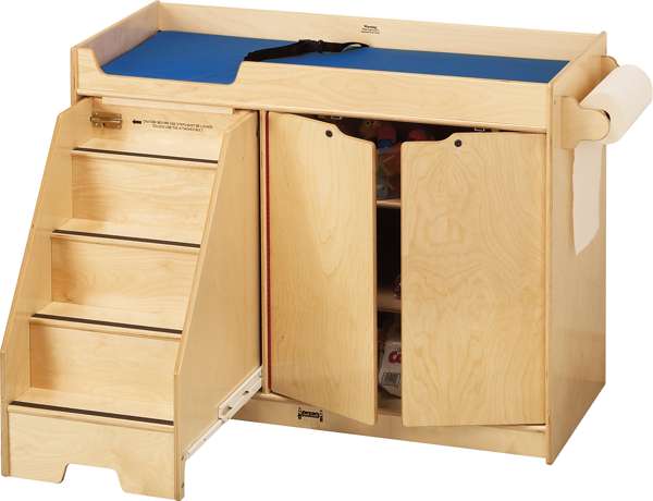 Changing table with retractable stairs