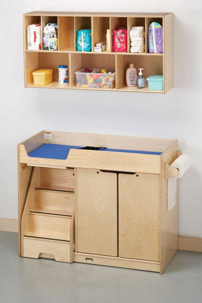 Changing table with retractable stairs