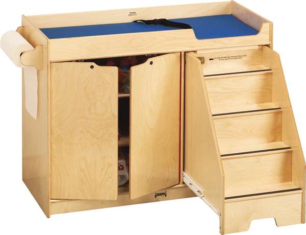 Changing table with retractable stairs