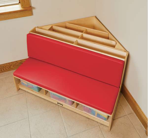 Coin Lecture et Rangement Compact pour Enfants Rouge