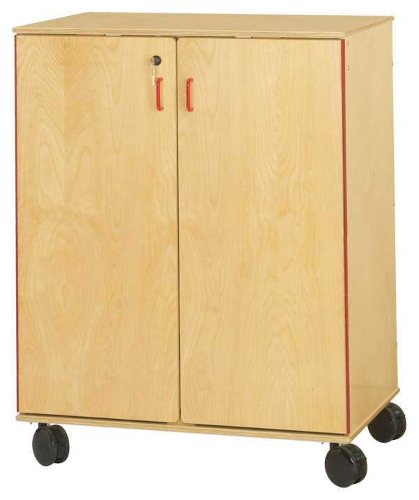 Lockable cabinet for storing art and science supplies