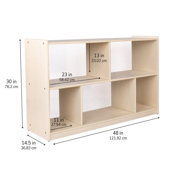 Rangement mobile 2 tablettes dos transparent 29 po Children's Factory