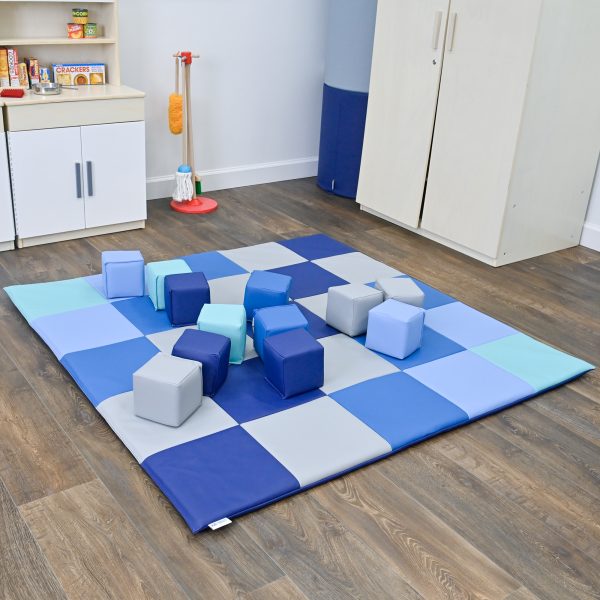 Tapis rampant matelassé patchwork pour poupons, 57 x 57 po, 1 po d'épaisseur
