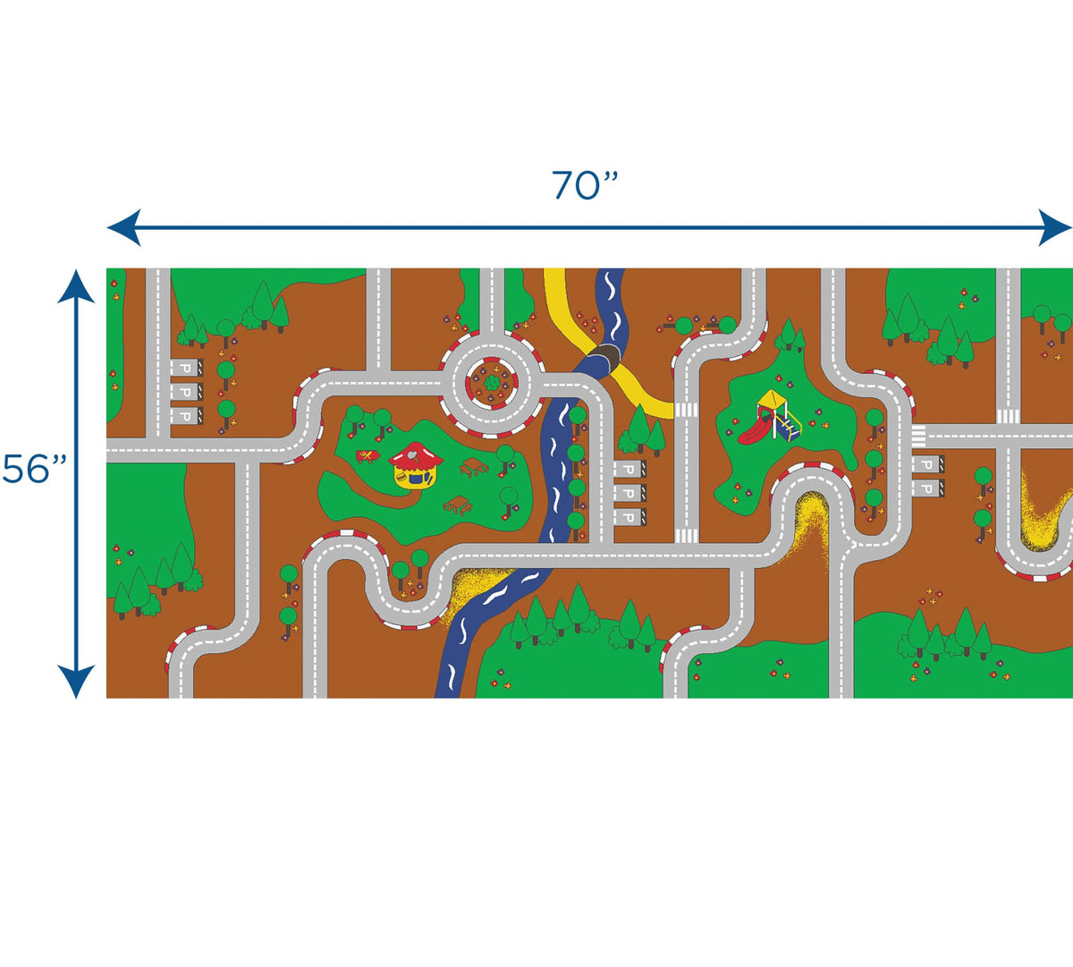 Tapis de jeu routier blocs de construction en polyamide, 4 x 6 pi