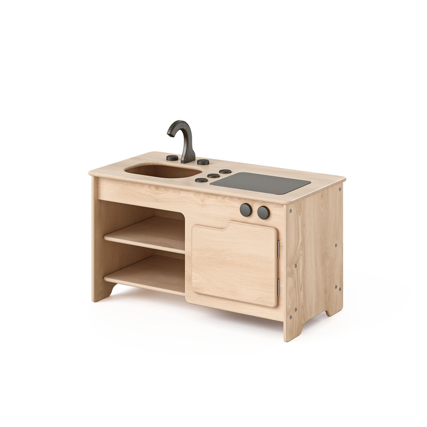 Cuisinière et évier en bois – Coin cuisine compact pour garderie