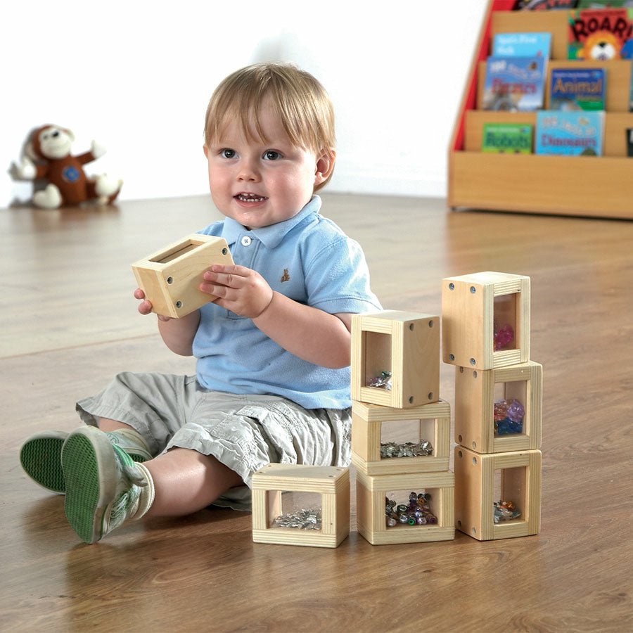 Ensemble de blocs en bois contenant des perles (8 pcs)