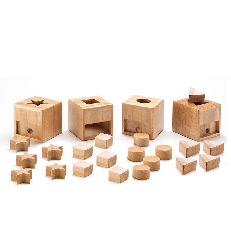 Wooden sorting container set (4 pcs)