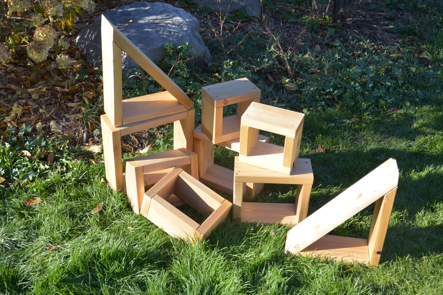 Ensemble de 9 blocs en bois