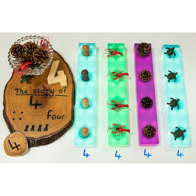 Set of 9 light blocks for construction