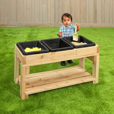 Three Compartment Outdoor Sensory Table for Infants
