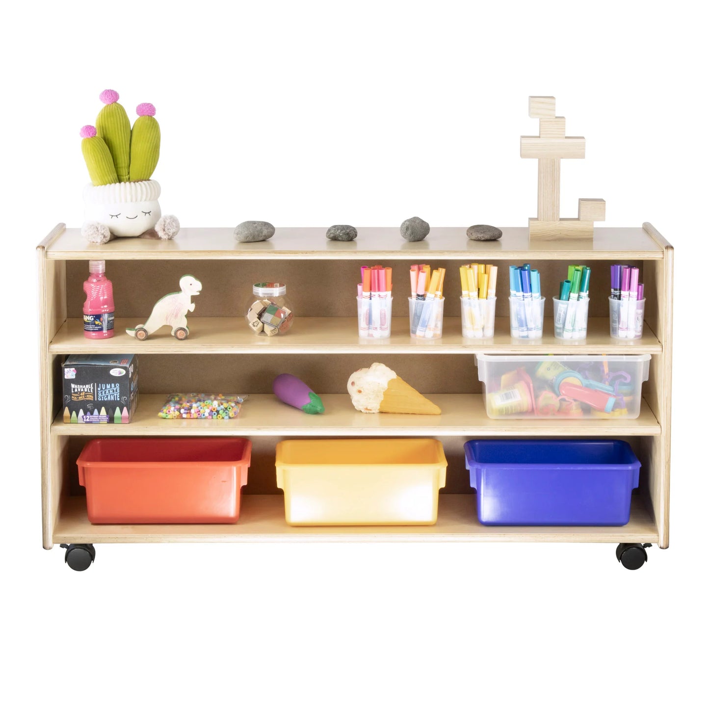 Meuble de rangement bas - 2 étagères réglables