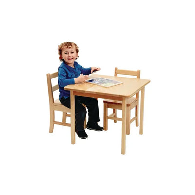 Table en bois carrée classique pour garderie et CPE