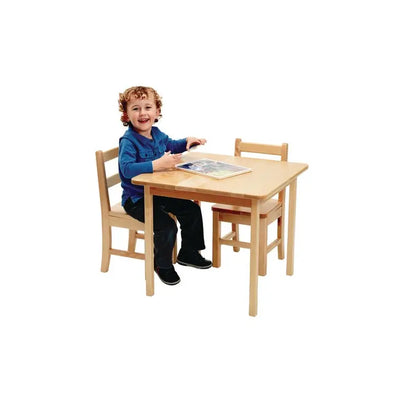 Classic square wooden table for daycare and CPE