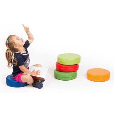 Ensemble de 12 coussins de place arc-en-ciel avec rack de rangement