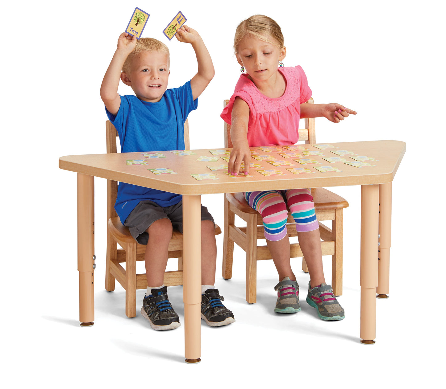 Jonti-Craft Purpose+ Adjustable Height Trapeze Table