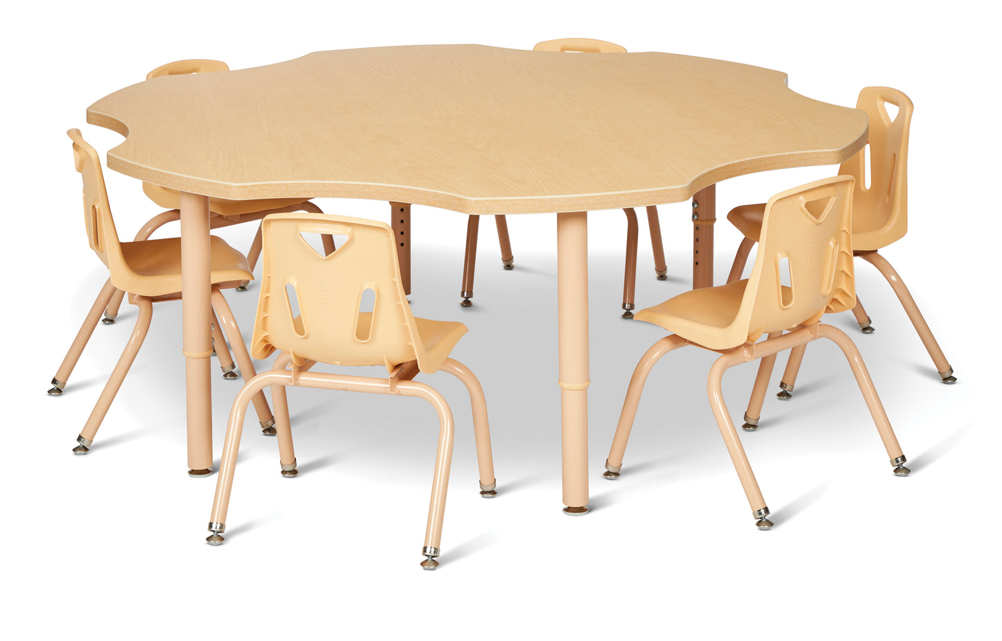 Table en fleur à hauteur ajustable Jonti-Craft Purpose+ 6 places