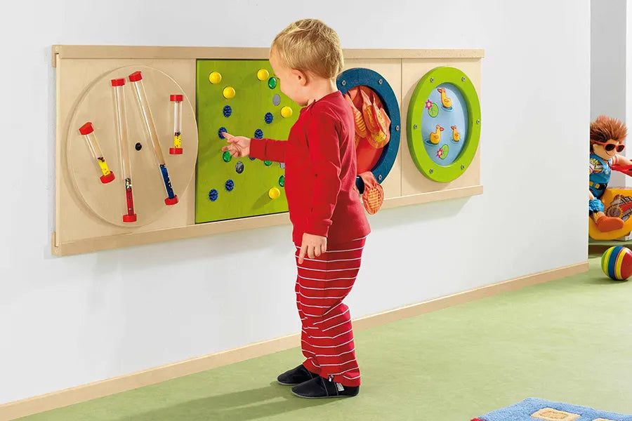 Wall toy installation rails