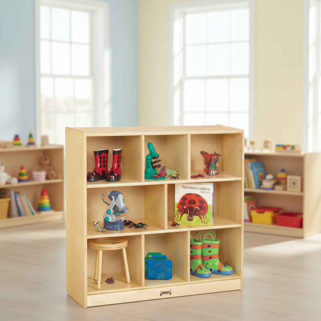 Meuble de rangement pour CPE et garderie sur roulettes | 35.5" de haut