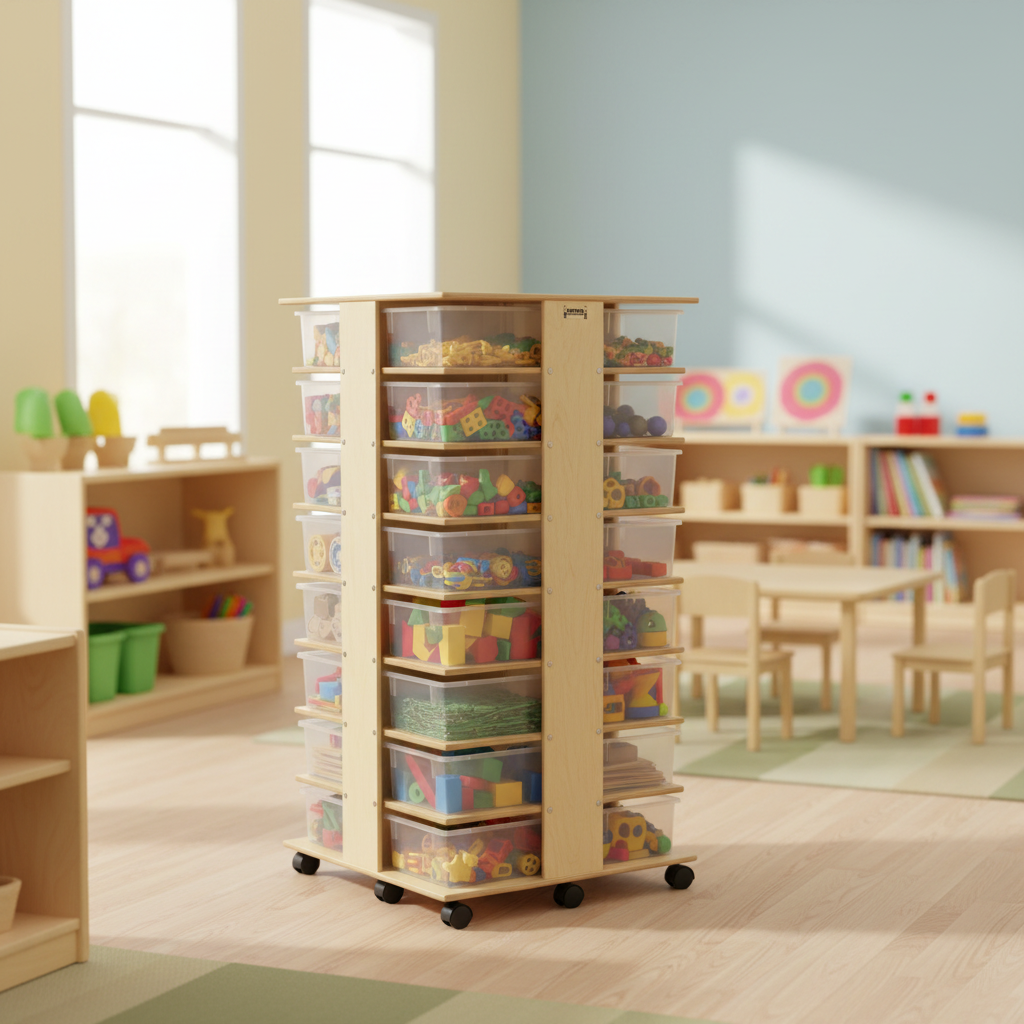 Tour de rangement avec paniers transparent