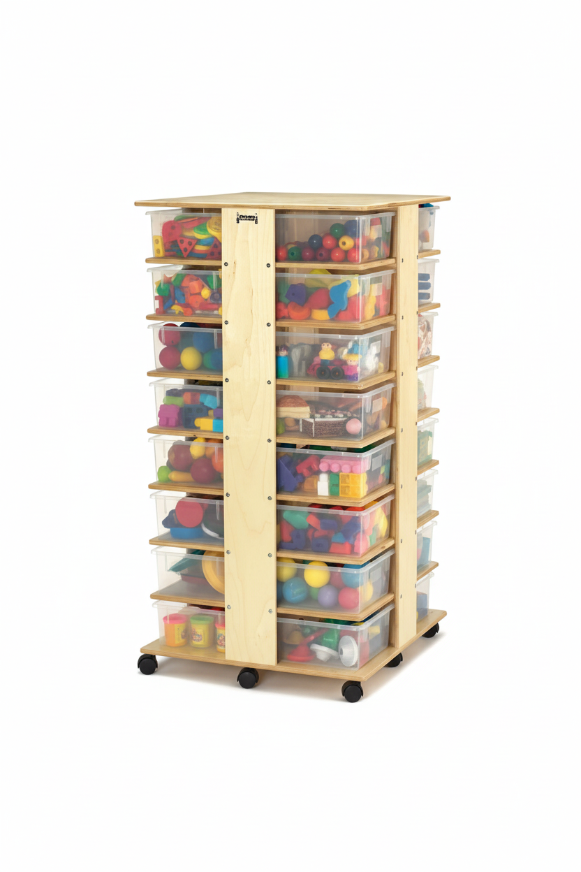Tour de rangement avec paniers transparent