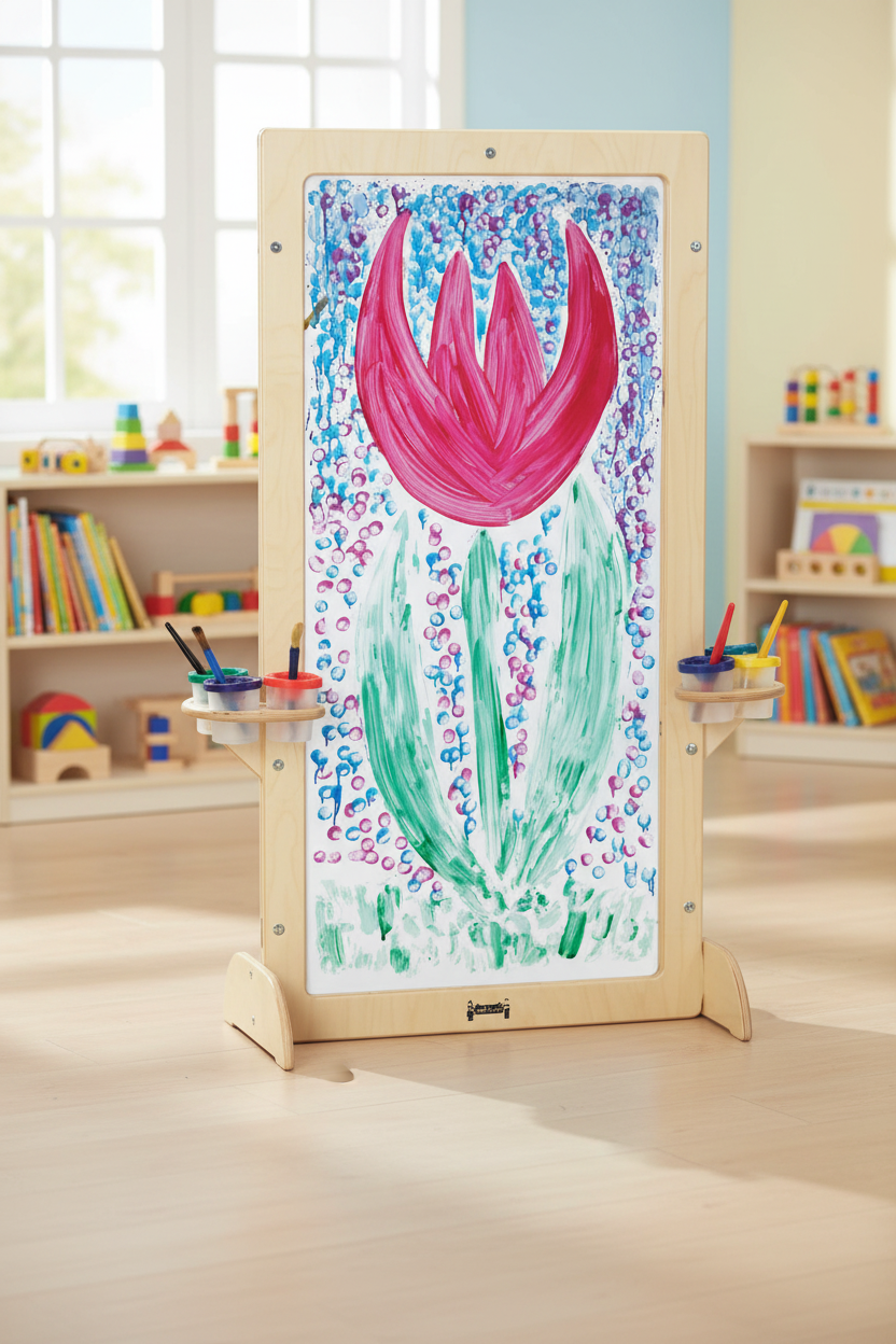 Double-sided clear acrylic easel