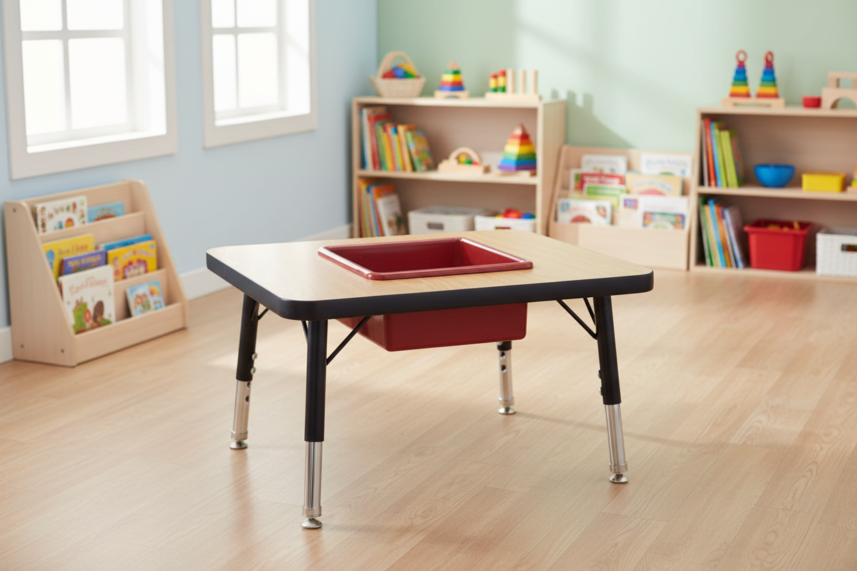 Adjustable sensory table for babies