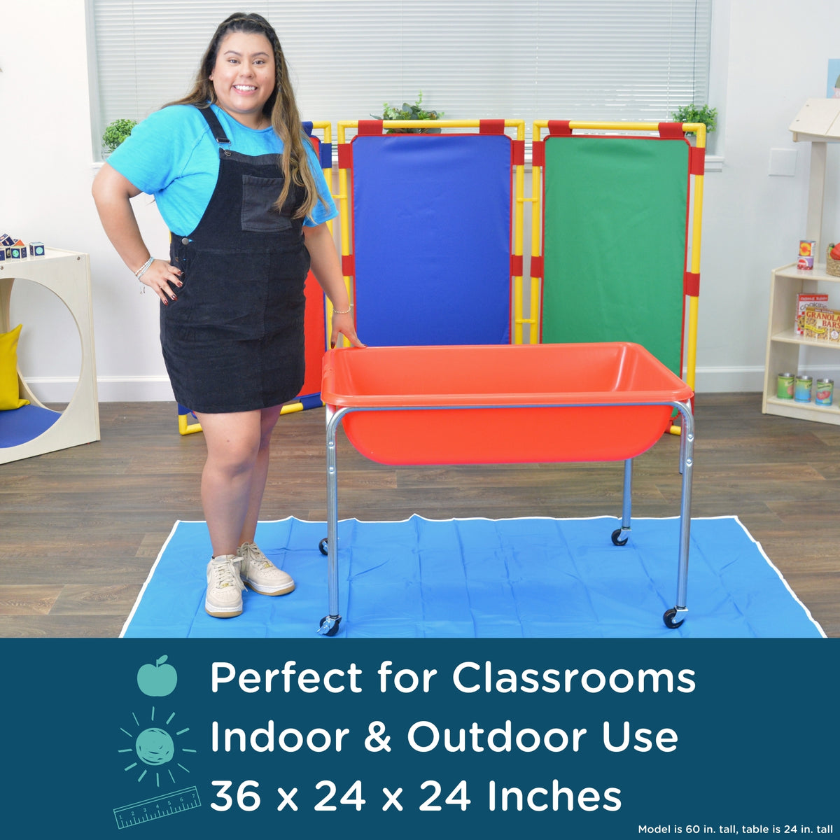 Table sensorielle mobile avec couvercle 24 po Children's Factory