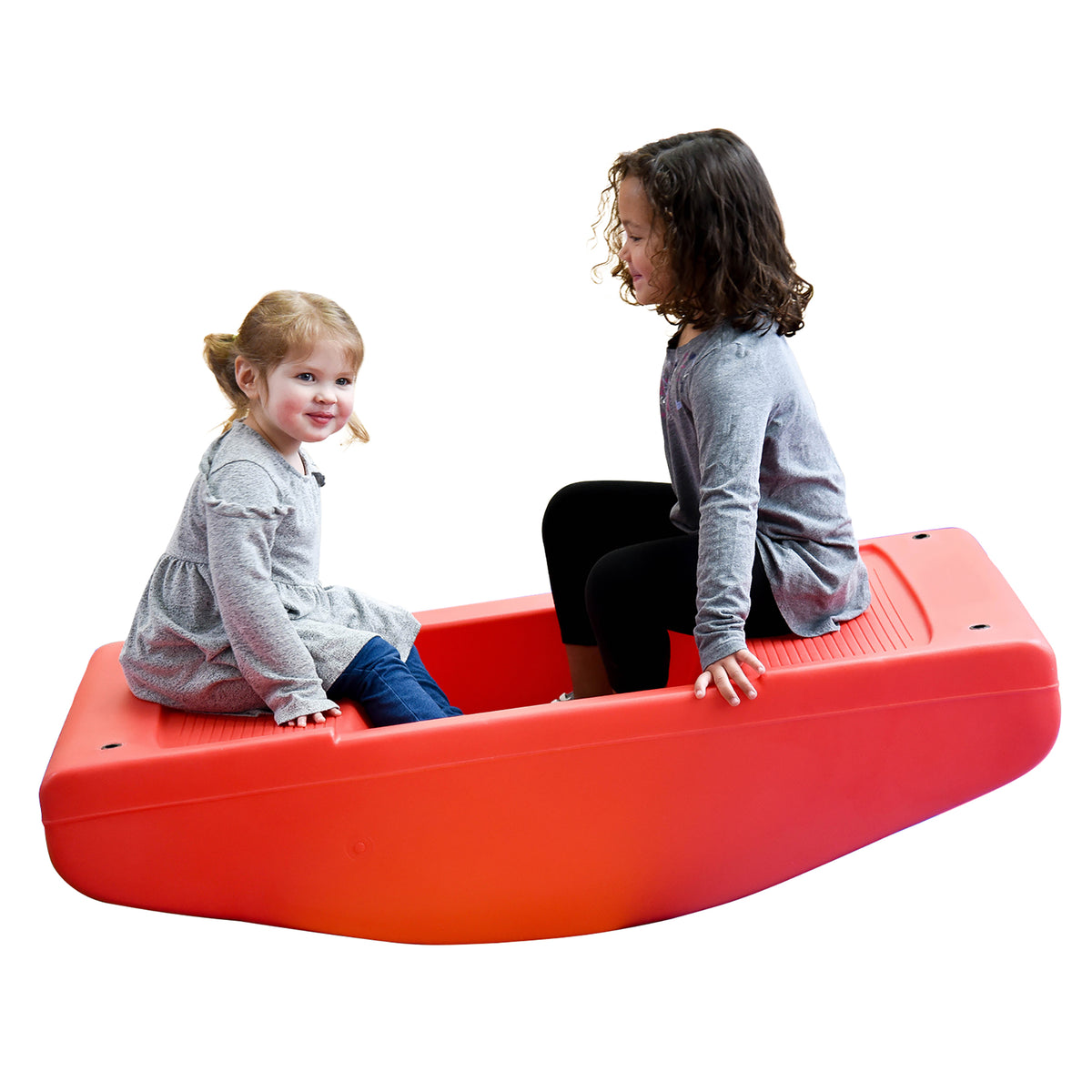Bascule-pont 2 en 1 rouge avec garde-corps Children's Factory