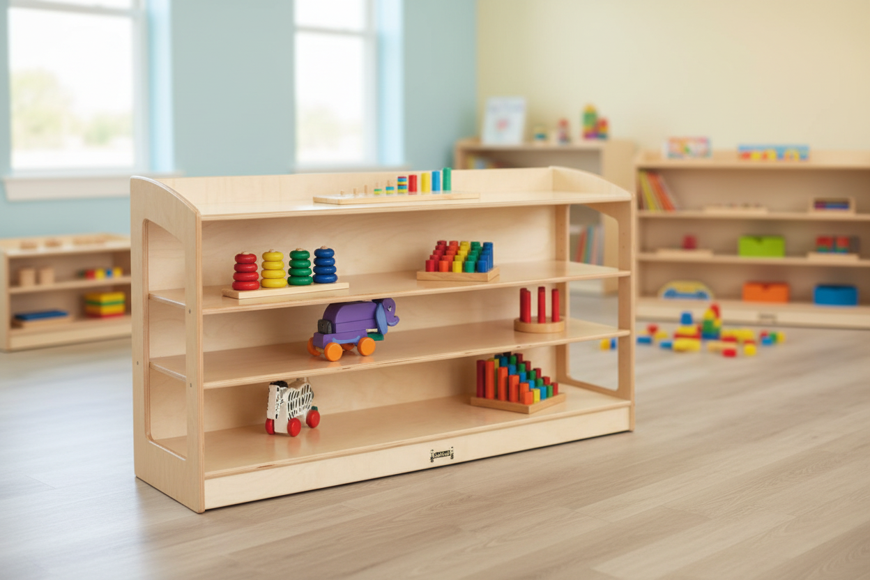 Storage unit with adjustable shelves