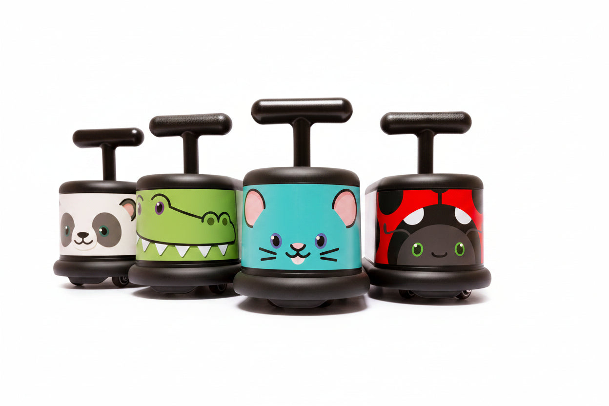 Ensemble La Cosa 4 Animaux ITALTRIKE® (Crocodile, Coccinelle, Souris, Panda)