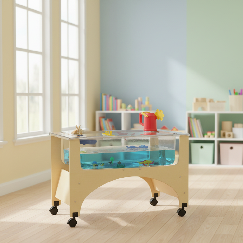 Table Sensorielle en Acrylique Transparente avec Couvercle