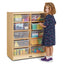 Mobile storage cabinet with 10 transparent bins