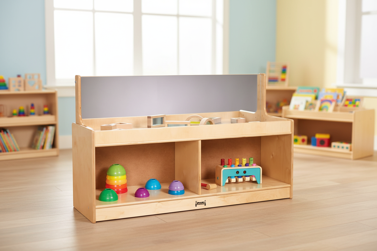 Exploratory storage unit with mirror