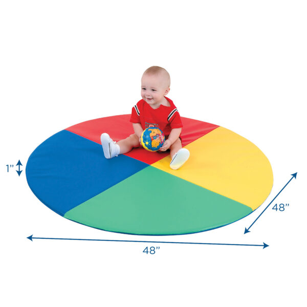 Tapis rond en mousse à 4 pointes de couleur, 48 po, 1 po d'épaisseur
