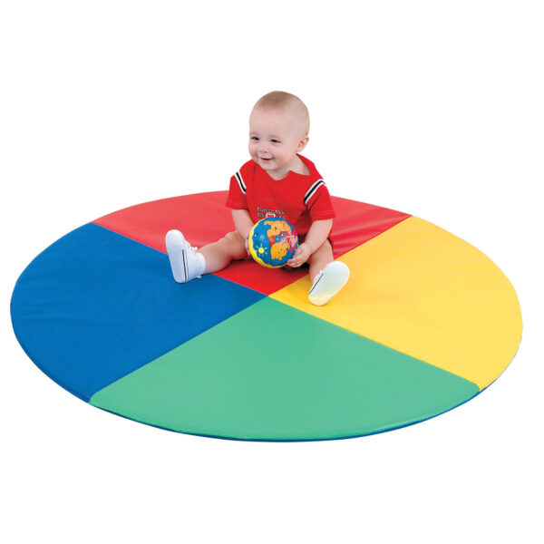 Tapis rond en mousse à 4 pointes de couleur, 48 po, 1 po d'épaisseur