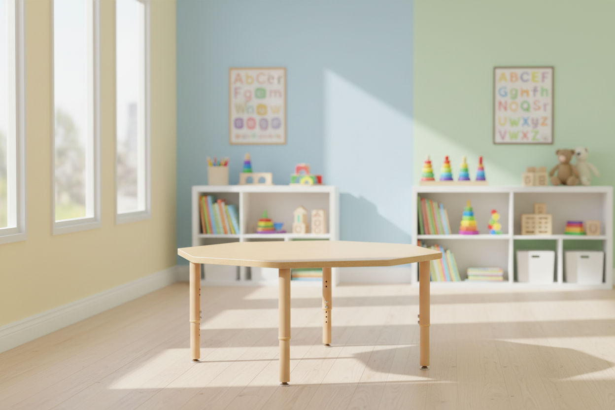 Table octogone à hauteur ajustable Jonti-Craft Purpose+