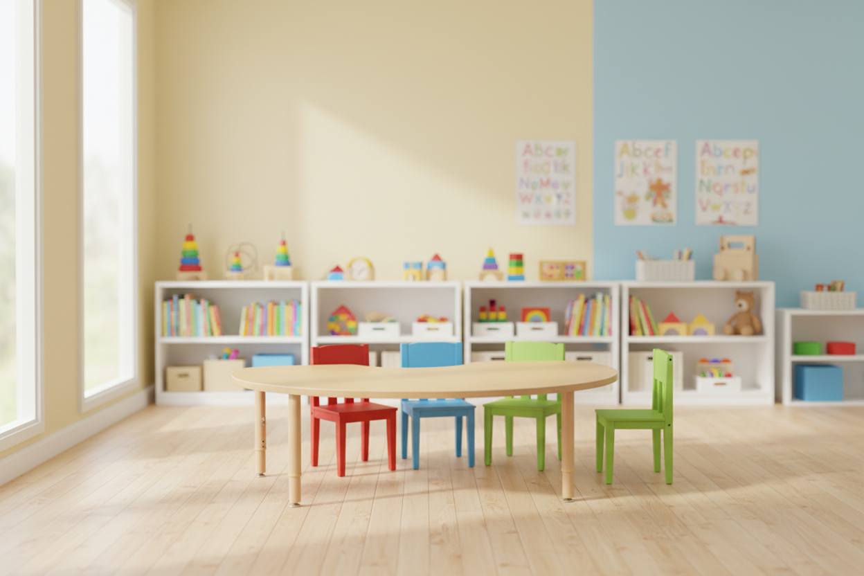 Table macaroni à hauteur ajustable Jonti-Craft Purpose+