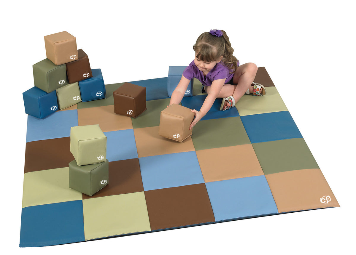 Tapis rampant matelassé patchwork pour poupons, 57 x 57 po, 1 po d'épaisseur