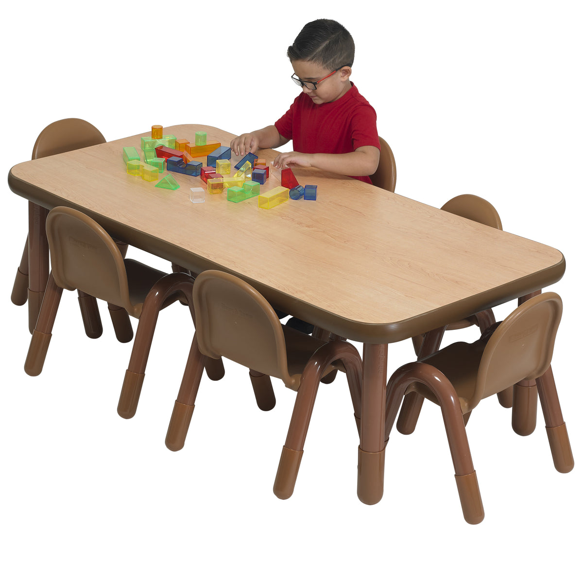 Table et 6 chaises préscolaire 60 x 30 po BaseLine Children's Factory