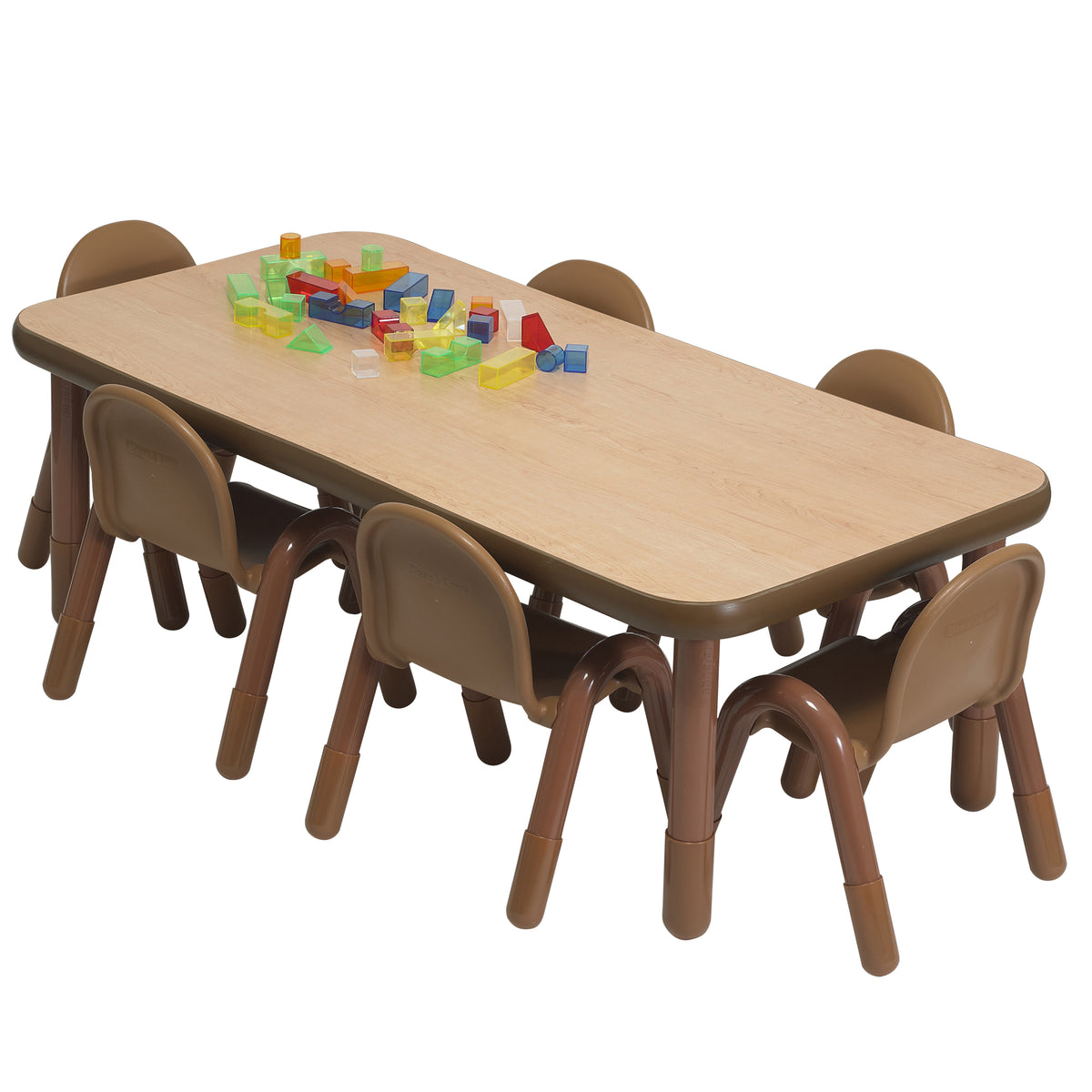 Table et 6 chaises préscolaire 60 x 30 po BaseLine Children's Factory