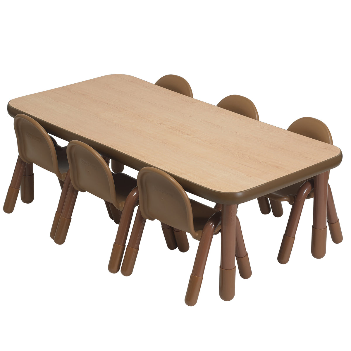 Table et 6 chaises préscolaire 60 x 30 po BaseLine Children's Factory