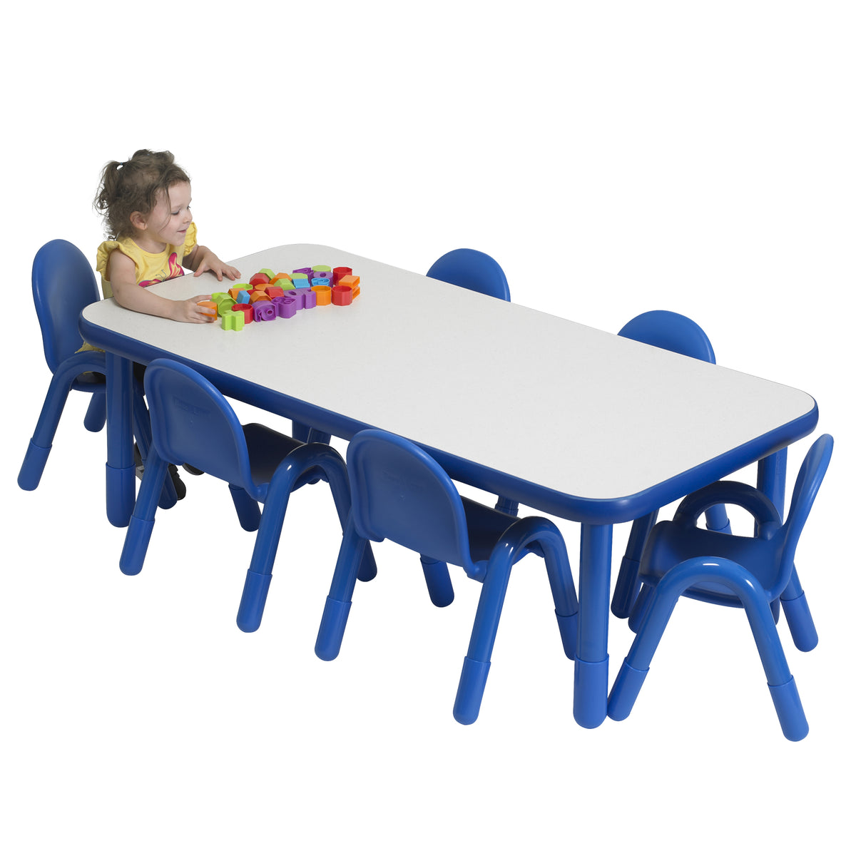Table et 6 chaises préscolaire 60 x 30 po BaseLine Children's Factory