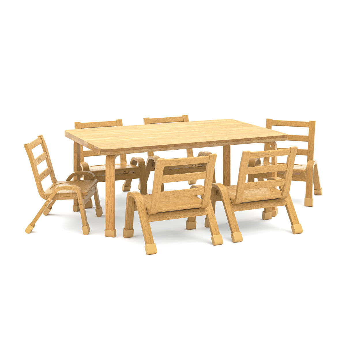 Ensemble table carrée et 4 chaises NaturalWood Children's Factory