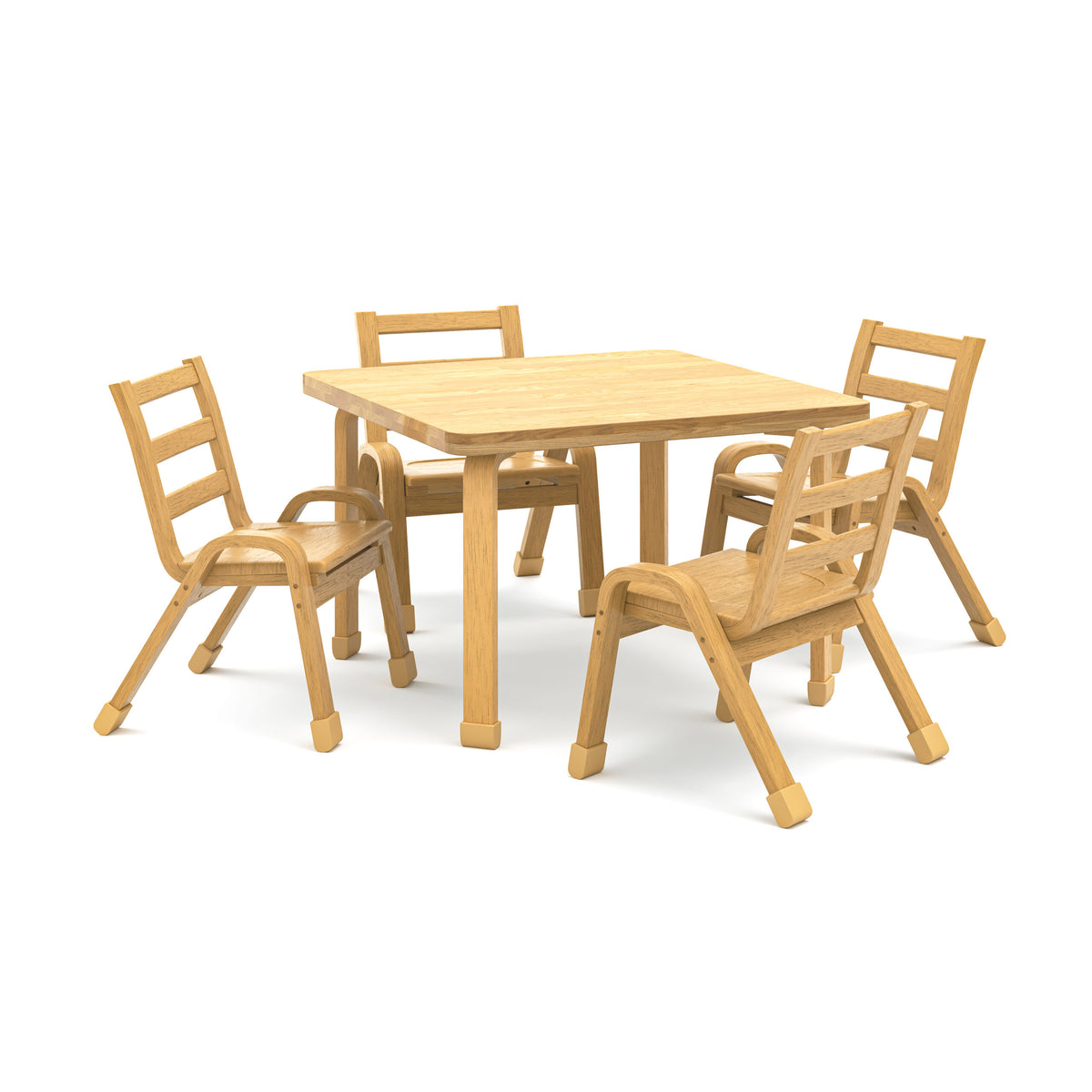 Ensemble table carrée et 4 chaises NaturalWood Children's Factory
