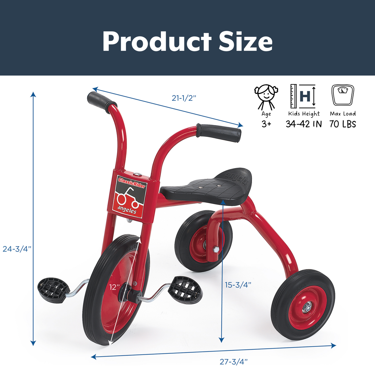 Tricycle roue de 12 po ClassicRider Children's Factory