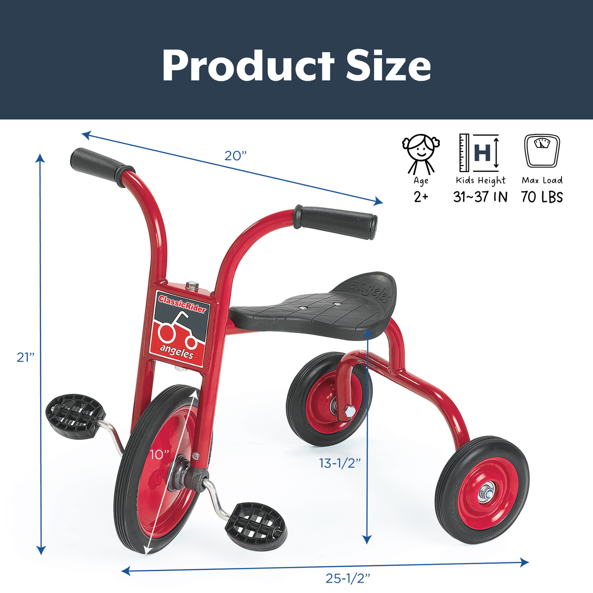 Tricycle Pedal Pusher 10 po ClassicRider Children's Factory