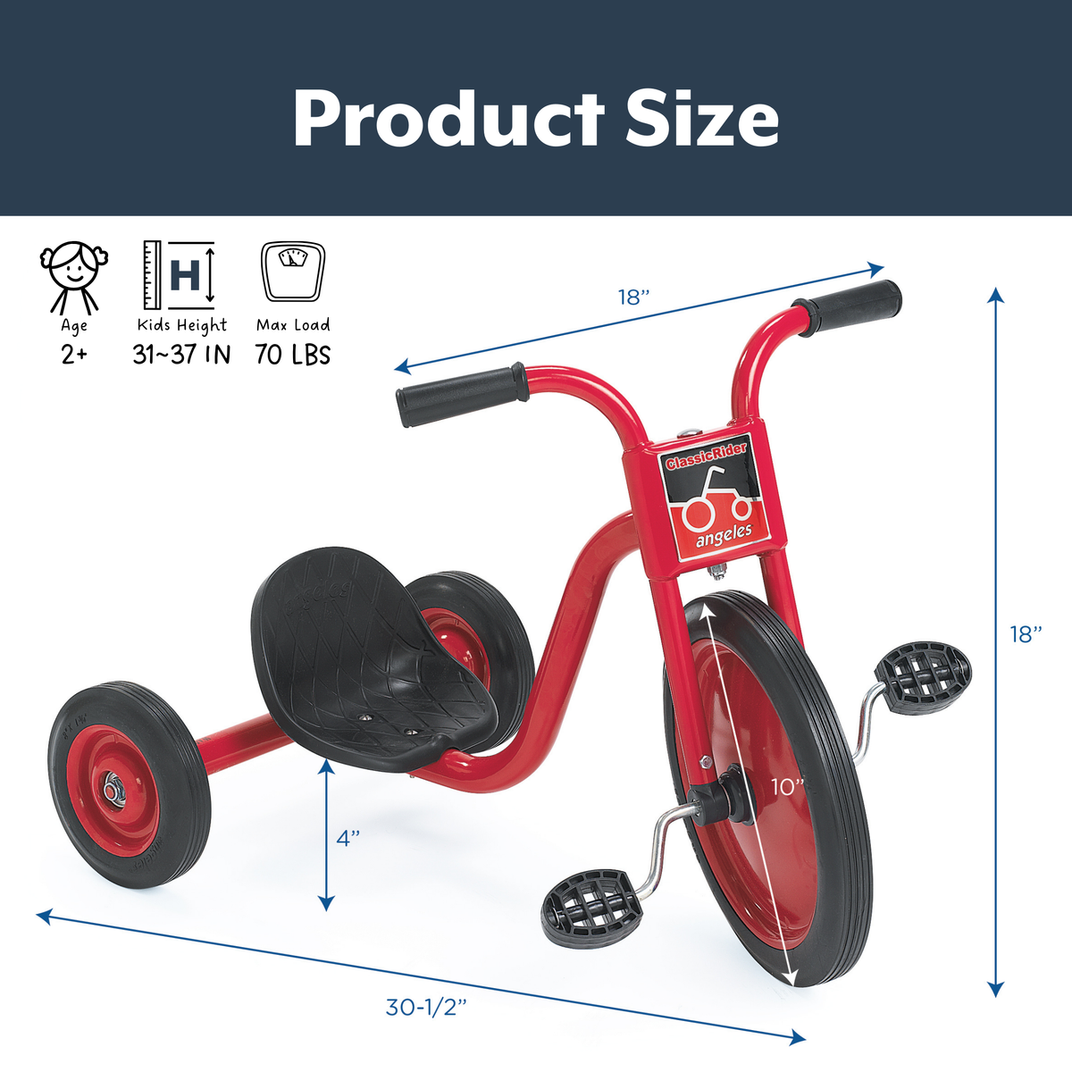Tricycle Pedal Pusher LT 10 po ClassicRider Children's Factory
